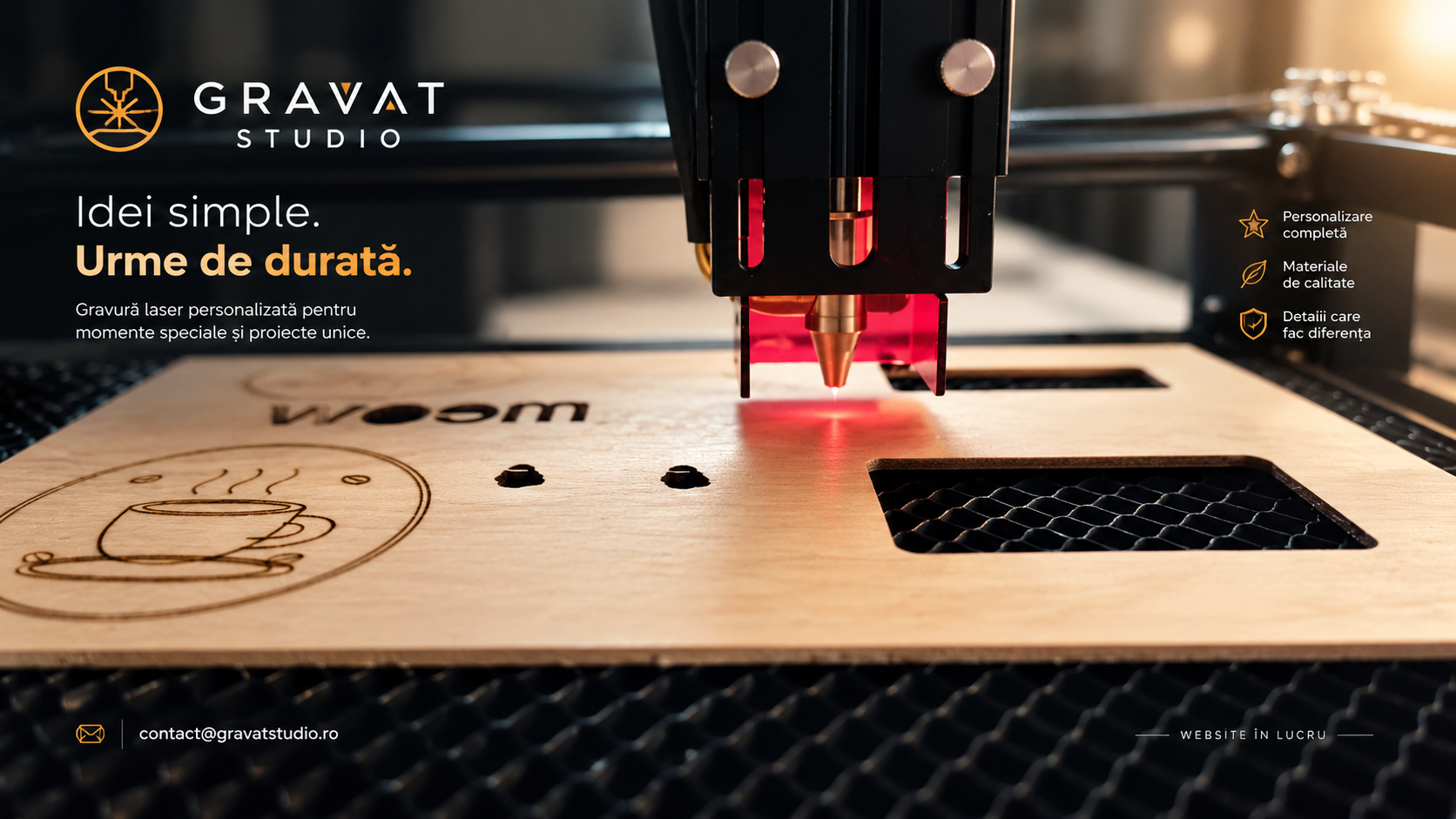 Gravură laser pe lemn — din atelierul Gravat Studio